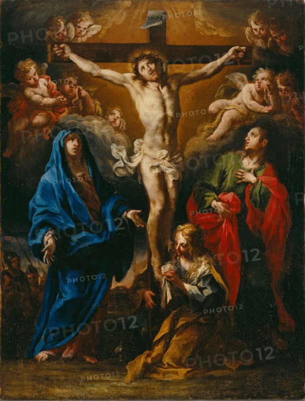 Crucifixion of Christ with the Madonna, Saint John and Saint Mary Magdalene, c1764. Creator: Conca; Sebastiano (1680-1764).