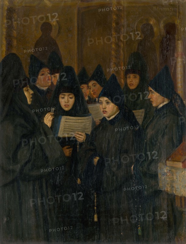 Nuns, 1893. Creator: Nesterov; Mikhail Vasilyevich (1862-1942).