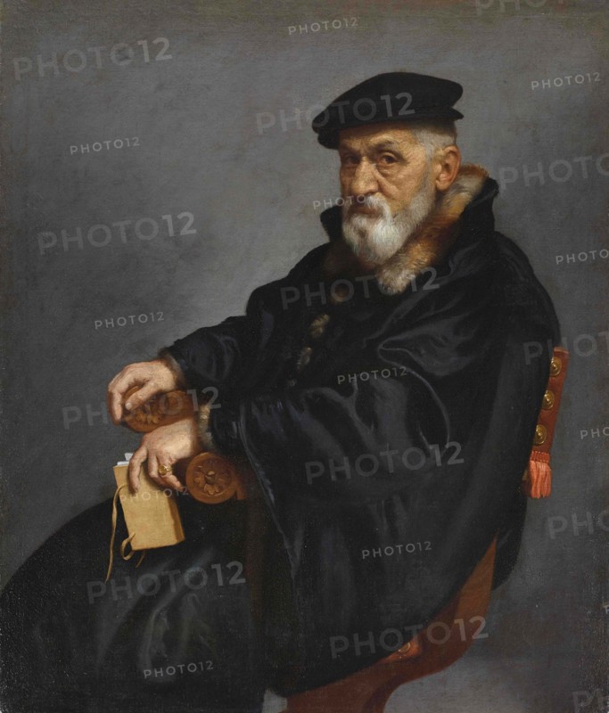 Portrait of a seated old man, c1576. Creator: Moroni; Giovan Battista (1520/25-1578).