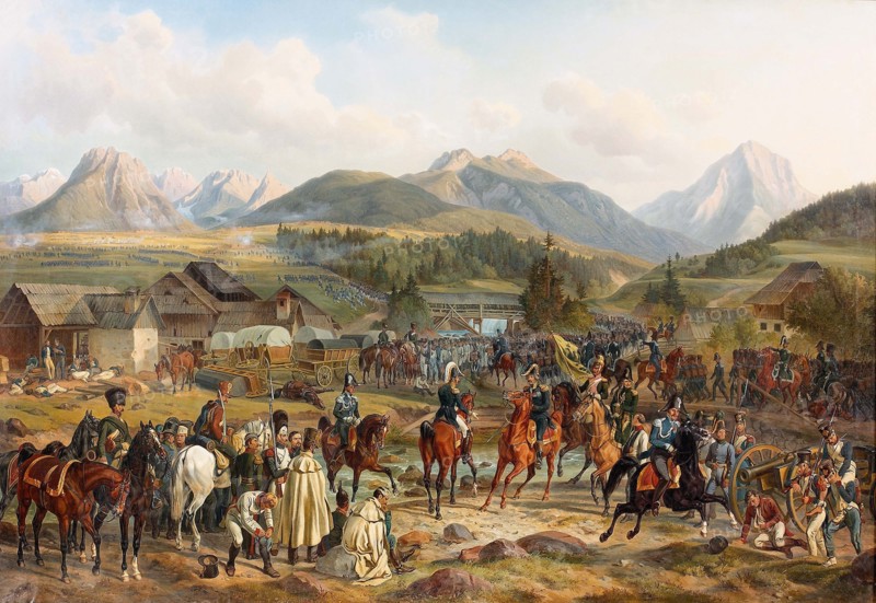 Battle of Tarvis on 18 May 1809, 1840s. Creator: Adam; Albrecht (1786-1862).