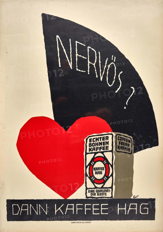 Nervous? Drink Hag coffee, c1932. Creator: Scotland; Eduard (1885-1945).