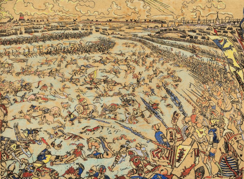 Battle of the Golden Spurs (Bataille des éperons d'or) , 1895. Creator: Ensor; James (1860-1949).