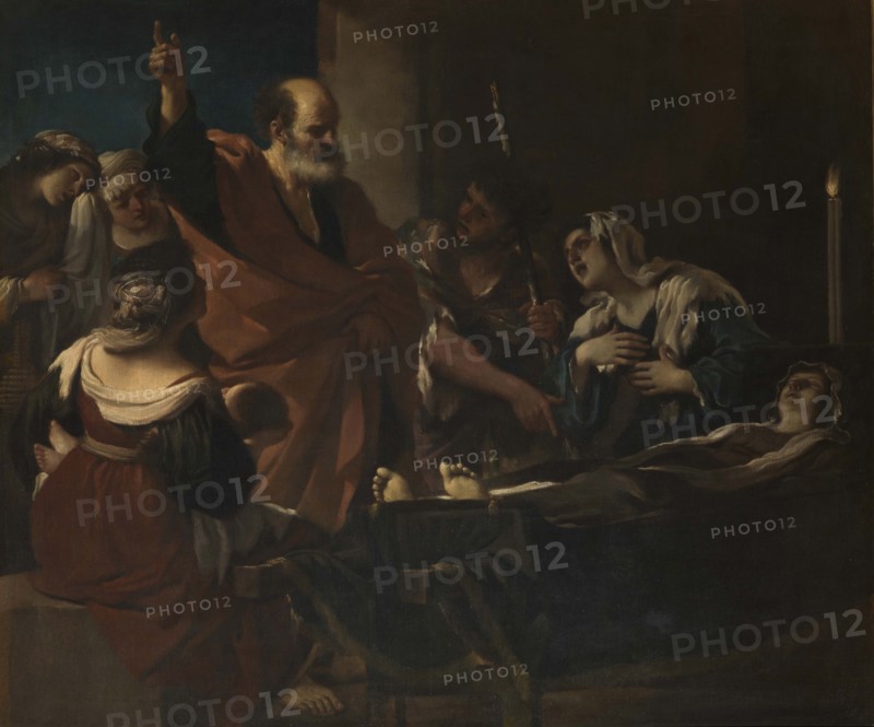 Saint Peter raised Tabitha from the dead, 1618. Creator: Guercino (1591-1666).