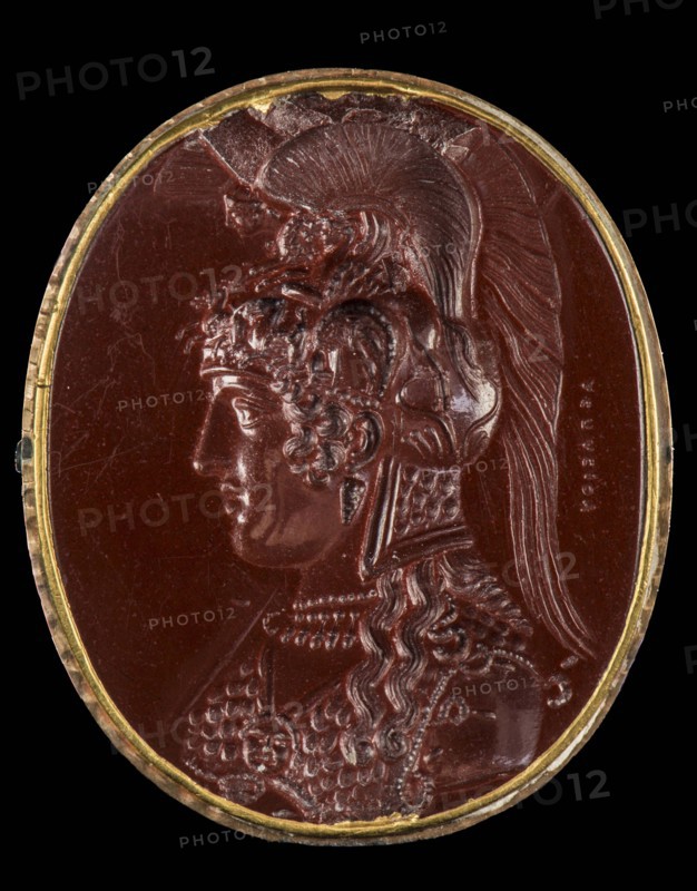 Gem with the head of Athena Parthenos, 1st century. Creator: Aspasios (active 1 century).