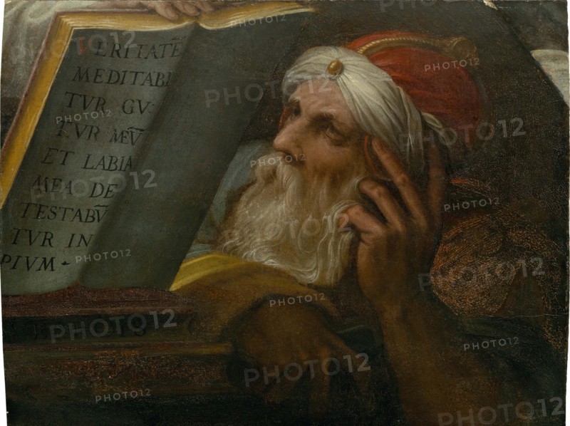 Averroes. From the Triumph of Saint Thomas Aquinas over the heretics, c1570. Creator: Vasari; Giorgio (1511-1574).