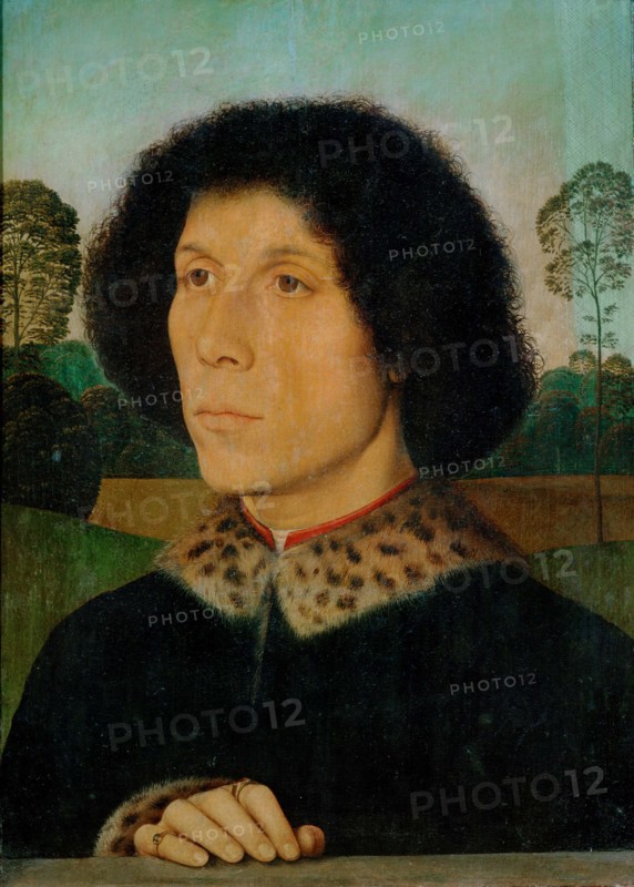 Portrait of an unknown Man in landscape, c1480. Creator: Memling; Hans (1433/40-1494).