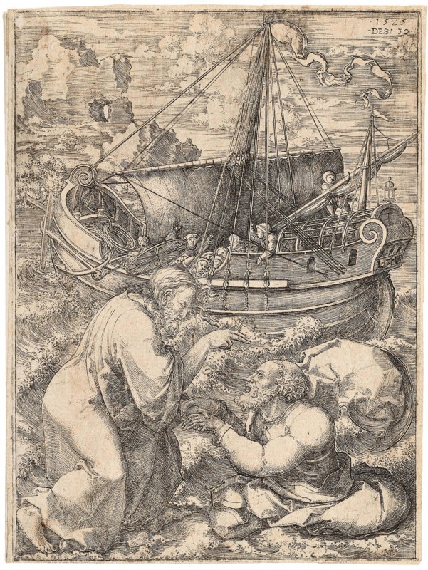 Jesus Walks on Water, 1525. Creator: Vellert; Dirk Jacobsz. (1480/85-1547).