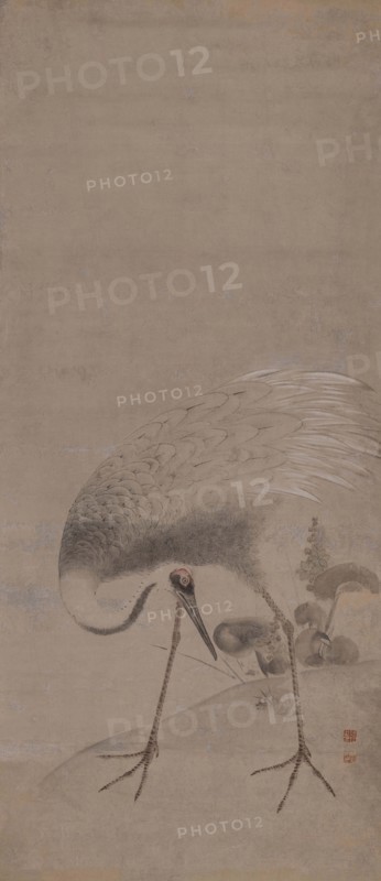 Part of diptych with two cranes, 1760-1765. Creator: Okyo; Maruyama (1733-1795).