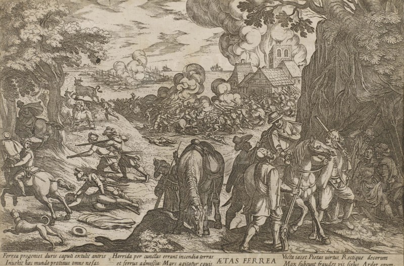 Aetas ferrea. The iron age. From the series "The Four Ages of the World", 1599. Creator: Tempesta; Antonio (1555-1630).