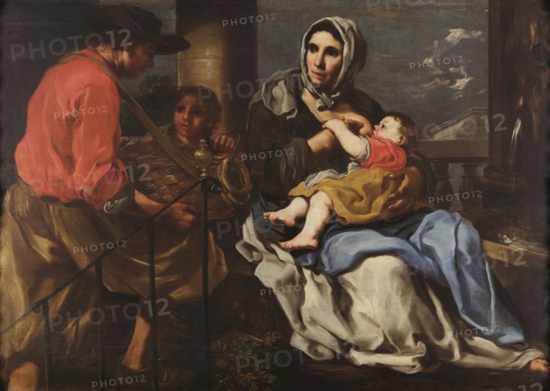 Nursing peasant, 17th century. Creator: Keilhau (Keil); Bernardo Eberhart; (Monsù Bernardo) (1624-1687).