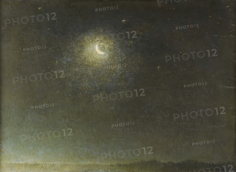 Luna mancante avanti l'alba (Waning moon before dawn), 1871. Creator: Palizzi; Filippo (1818-1899).