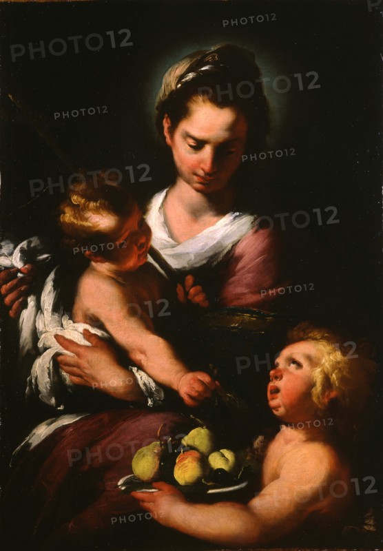 Virgin and child with John the Baptist as a Boy , 1615-1618. Creator: Strozzi; Bernardo (1581-1644).