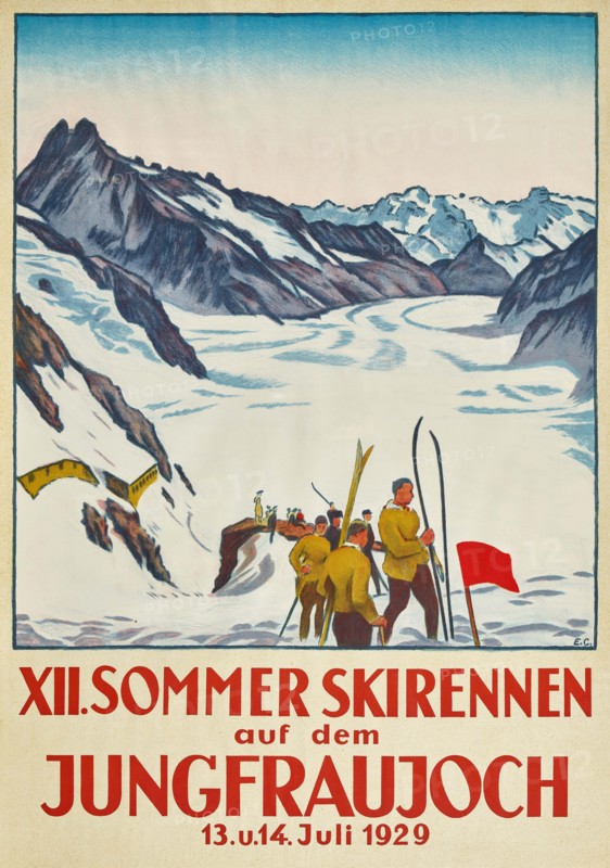 The 12th Summer ski race on the Jungfraujoch, 1929. Creator: Cardinaux; Emil (1877-1936).