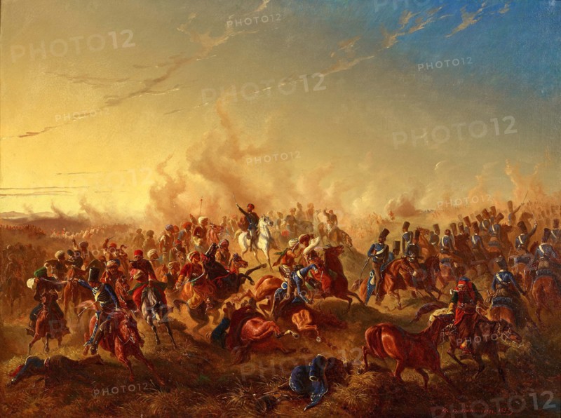 The Defeat at Caracal on 28 May 1854, Mid of the 19th cen.. Creator: Bachmann-Hohmann; B. (active ca 1840-1866).