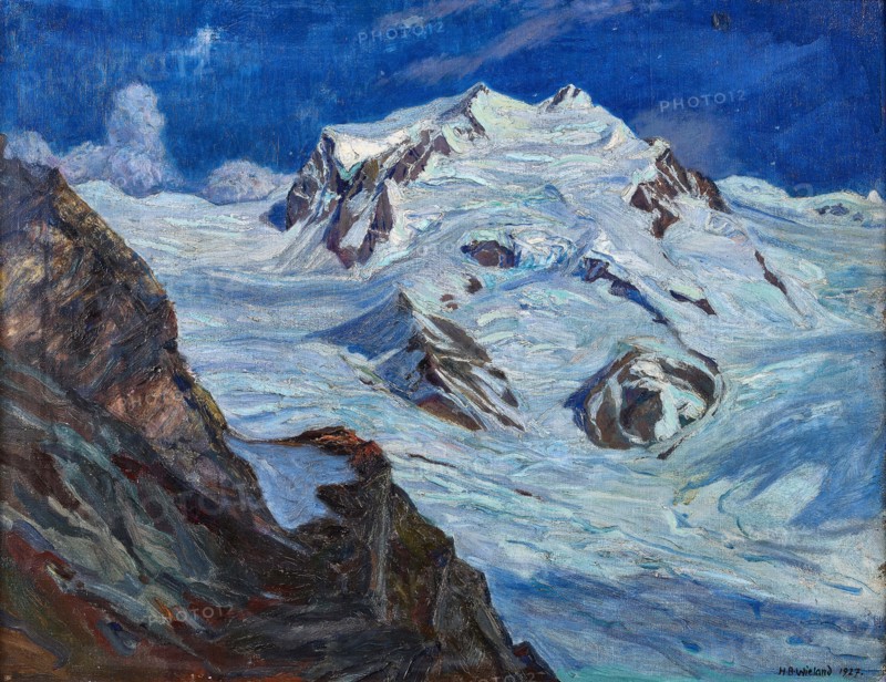 Moonlit night at Monte Rosa, 1927. Creator: Wieland; Hans Beat (1867-1945).