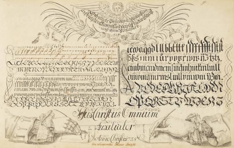 Die offene Schreib-Schule (The open writing school), 1738-1745. Creator: Grüner; Eva Margaretha (1721-1760).