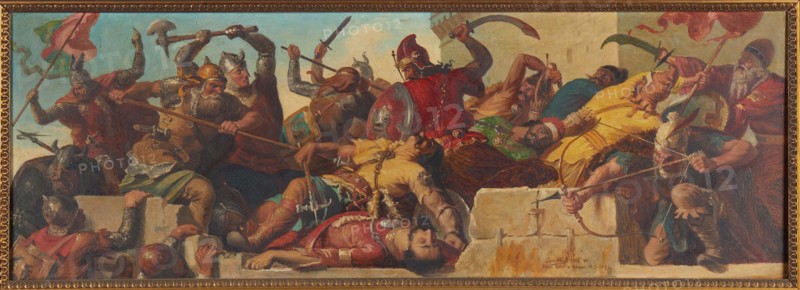 The storming of Melk by Margrave Leopold I of Babenberg, 1937. Creator: Pögl; Josef (1867-1945).