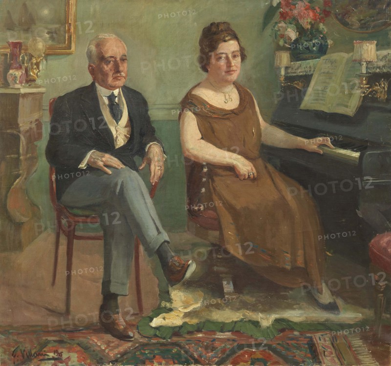 Portrait of Edoardo Scarfaglio (1860–1917) and Matilde Serao (1856-1927), 1925. Creator: Villani; Gennaro (1885-1948).