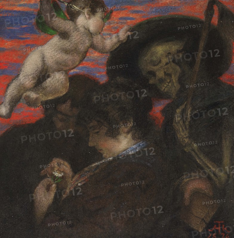 Amor vincit omnia (Lovers with Cupid and Death), 1876. Creator: Thoma; Hans (1839-1924).