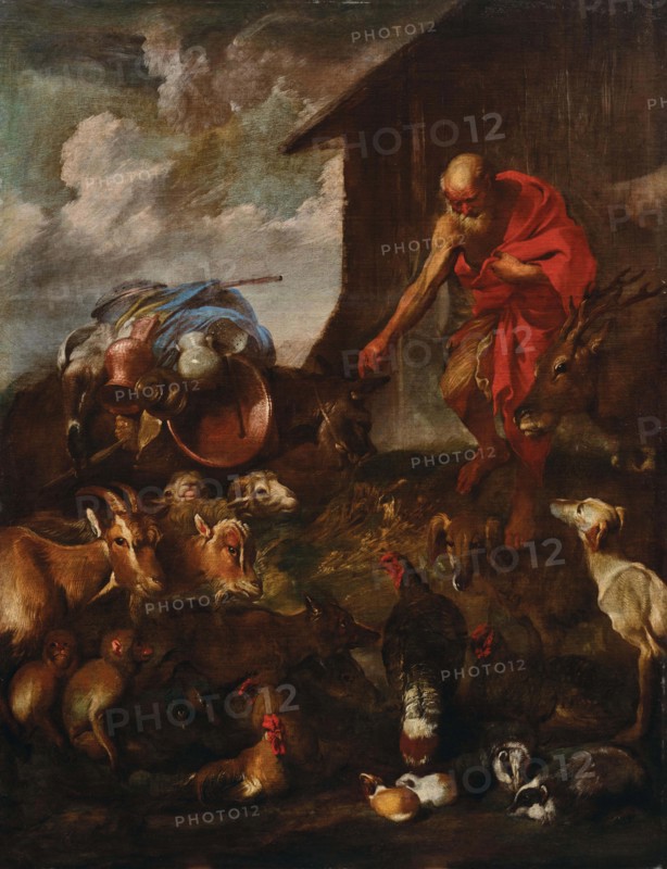 Animals Entering the Ark of Noah, Late 1650s-early 1660s. Creator: Castiglione; Giovanni Benedetto (1610-1665).