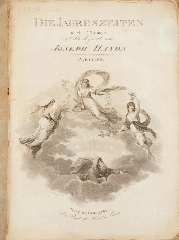 Title page of the first edition of The Seasons (Die Jahreszeiten) by Joseph Haydn, 1801-1802. Creator: Böhms; Amadeus Wenzel (1769-1823).