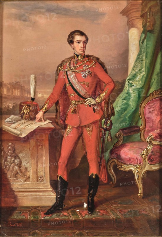 Portrait of Emperor Franz Joseph I of Austria (1830-1916), in Hungarian adjustation, 1852. Creator: Plank; Josef (1815-1901).