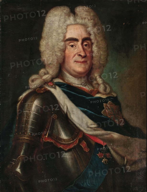 Portrait of Augustus II the Strong (1670-1733) with the Polish Order of the White Eagle, c1730. Creator: Anonymous ().