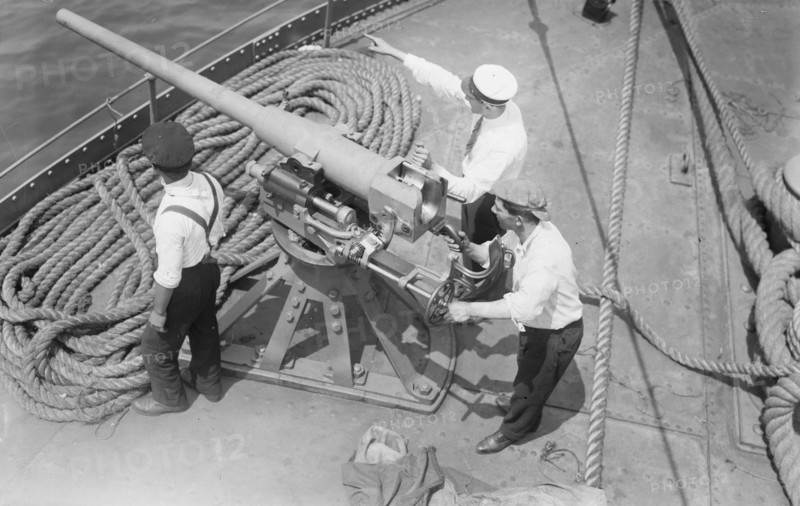 Gun on SS Milazzo, 1916. Creator: Bain News Service.
