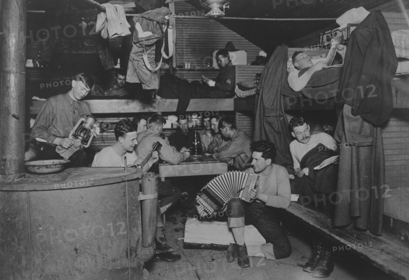 In log camp, Hoquiam, Wash., 1917 and 1918. Creator: Bain News Service.