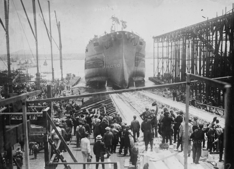 Launch of WYOMING, 5/25/11, 1911. Creator: Bain News Service.