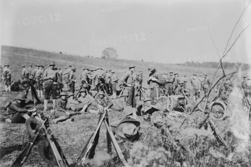 Marines resting behind lines, between c1915 and c1920. Creator: Bain News Service.