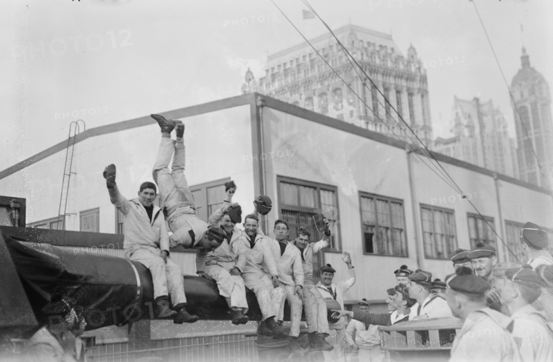 On Amiral Aube, 1917. Creator: Bain News Service.