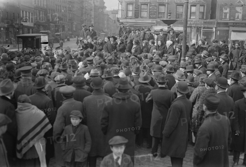 Food protest [East Broadway and Rutgers Street, New York, New York], 1917. Creator: Bain News Service.