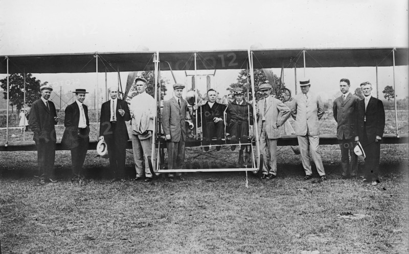 Wright Model B Flyer preparing for the Hearst Transcontinental Flight Derby, Dayton, Ohio, 1911. Creator: Bain News Service.