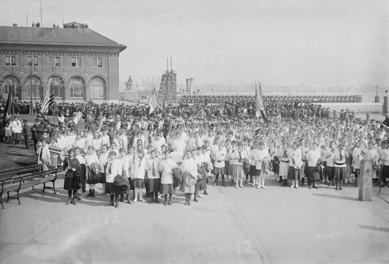 Raising N.Y.City's flag, 1916. Creator: Bain News Service.