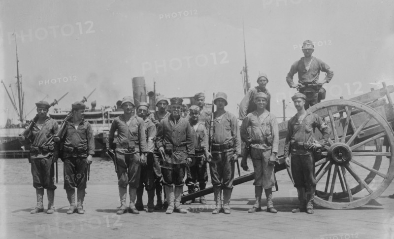Sanitary squad from MICHIGAN at Vera Cruz, 1914. Creator: Bain News Service.