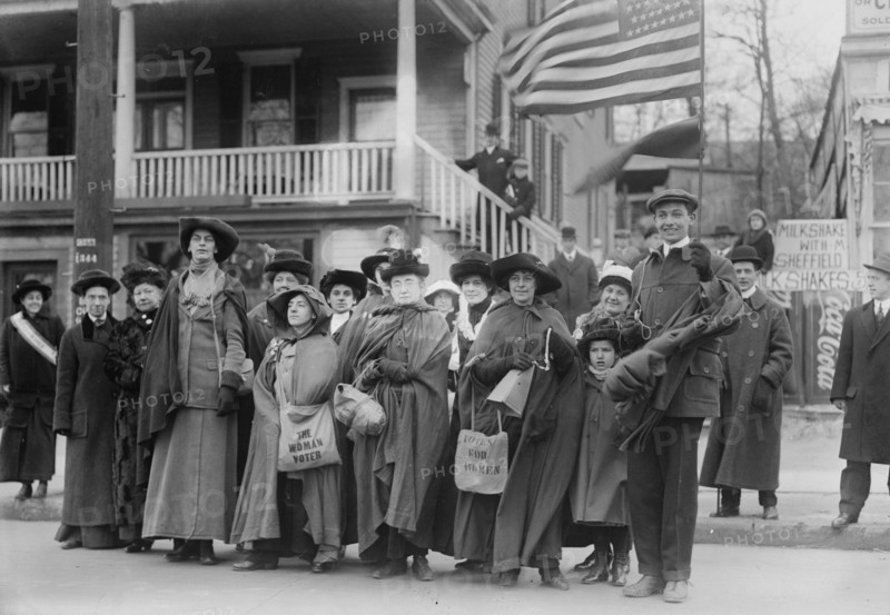 Suffrage hike to Albany, 1/1/14, 1914. Creator: Bain News Service.