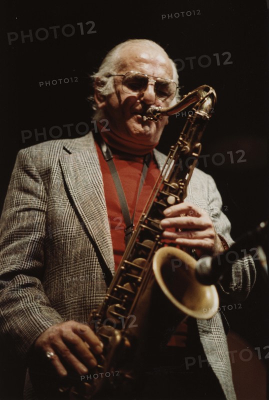 Ronnie Scott playing with his Quintet, Norwich Jazz Festival, England, 1991. Creator: Brian Foskett.