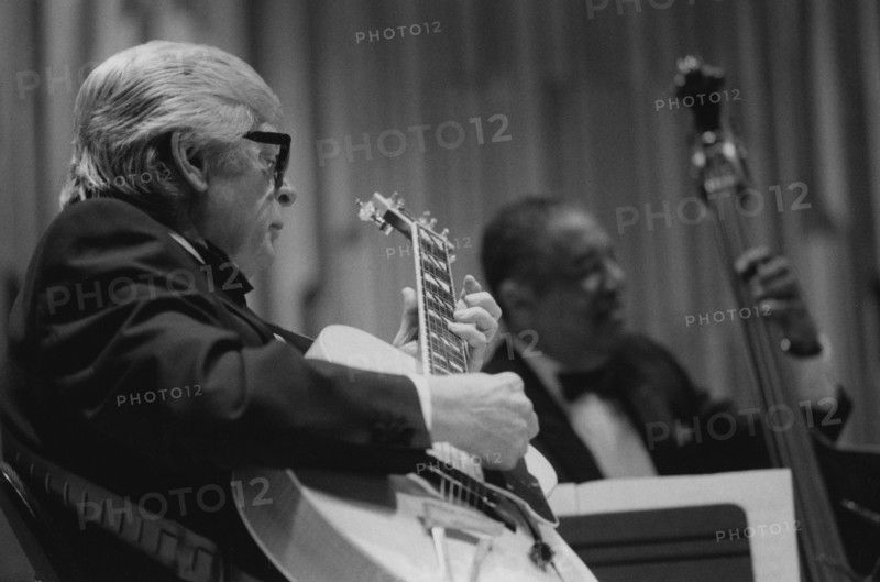 Mundell Lowe, Andre Previn Trio, Barbican, 1995. Creator: Brian Foskett.