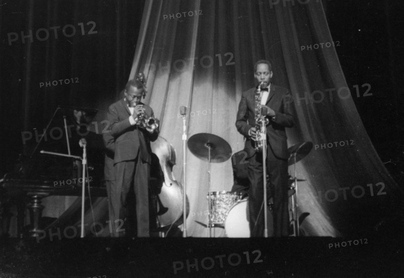 Miles Davis and Sonny Stitt (unknown gig), c1960's. Creator: Brian Foskett.