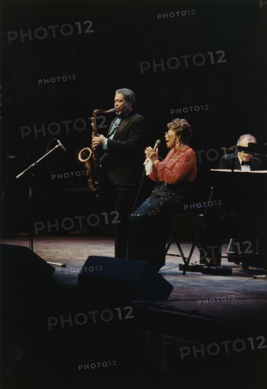 Ella Fitzgerald and Frank Foster, Royal Albert Hall, London, 1990. Creator: Brian Foskett.