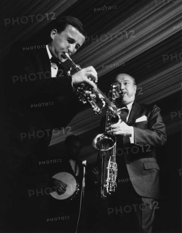 Pat Halcox, Bud Freeman, Daily Mail International Jazz Festival, Manchester, 1963. Creator: Brian Foskett.