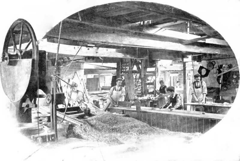 A corner of the cabinet-works: wood-working machinery, 1909. Creator: Unknown.