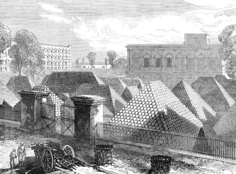 Government House Fort and Dalhousie Barracks, Calcutta, 1870. Creator: Unknown.