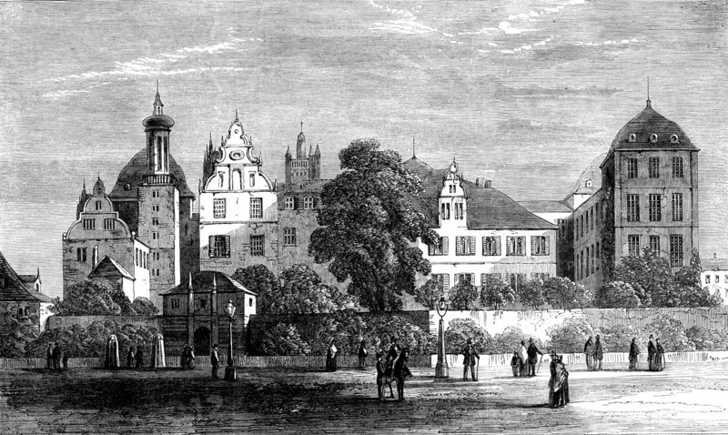 The Schloss (or Grand Ducal Palace) at Darmstadt, 1862.  Creator: Unknown.