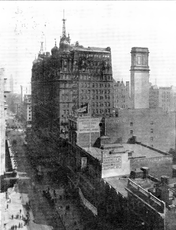 The Waldorf-Astoria, The First Hotel To Be Fitted With Wireless Telegraphy, 1909. Creator: Byron.