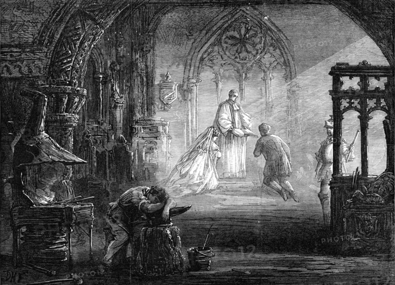 Scene from "Free Labour," at the Adelphi Theatre, 1870. Creator: Unknown.