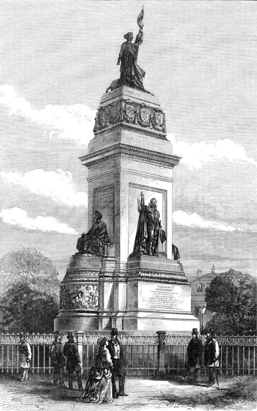 Monument of King William I. of Holland, at The Hague, 1870. Creator: W. G. M..