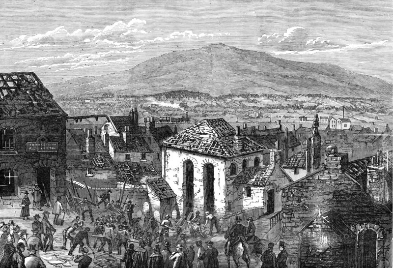 Effects of the gunpowder explosion at Bryn-Mawr, 1870. Creator: Unknown.