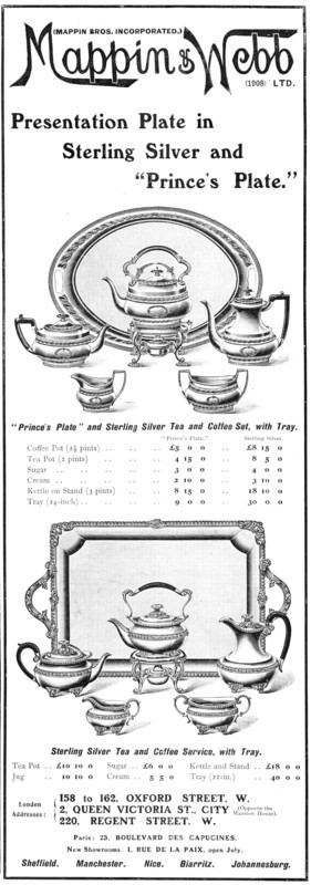 Mappin & Webb; Presentation Plate in Sterling Silver and "Prince's Plate", 1909. Creator: Unknown.